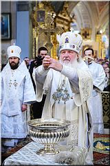 Святейший Патриарх Кирилл в Елоховском Богоявленском кафедральном соборе